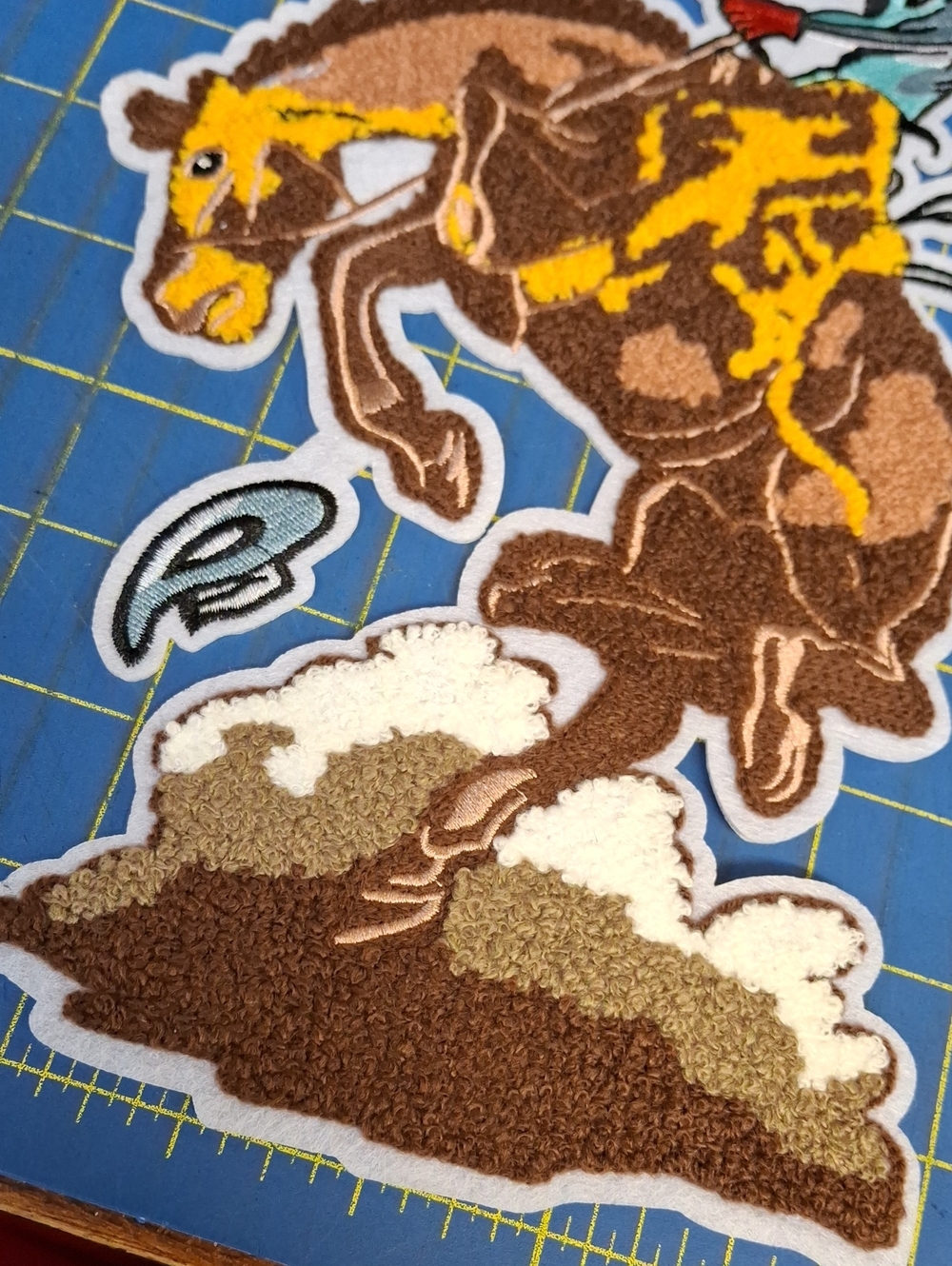Cowboy Bronco Horse Western Rodeo Bull 11" Patch New - Picture 5 of 5